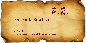 Poszert Rubina névjegykártya